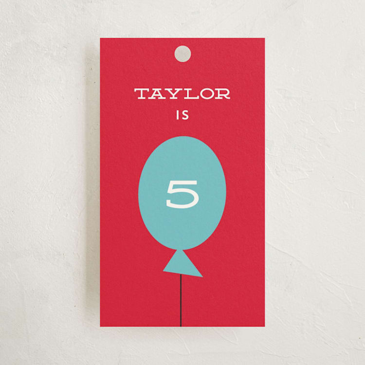 "Circus Party" - Children's Birthday Party Favor Tags in Tomato by Anupama - Front