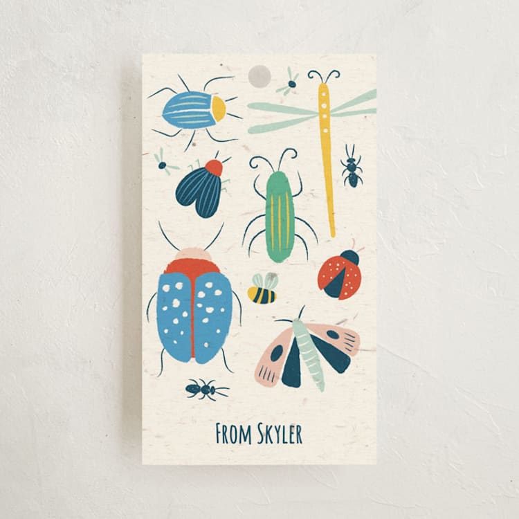 "Buzzing Birthday" - Children's Birthday Party Favor Tags in Dragonfly by Kiersten Garner - Front
