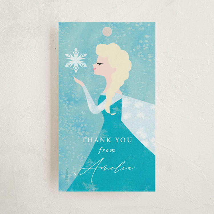 "Disney Elsa's Snowflakes" - Children's Birthday Party Favor Tags in Frost by Holly Whitcomb - Front