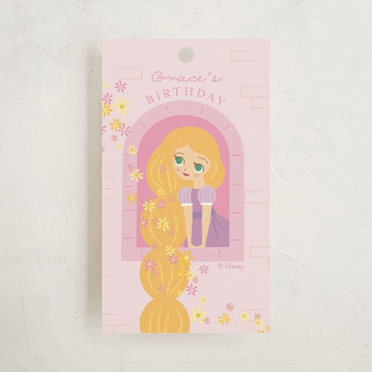 "Disney's Rapunzel Tower" - Children's Birthday Party Favor Tags in Strawberry by Angela Thompson - Front