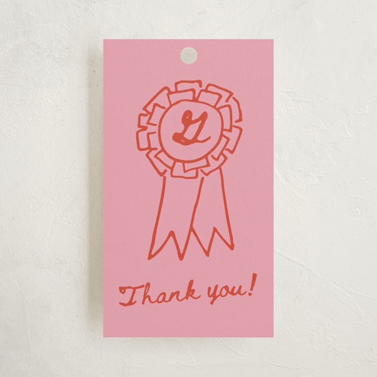 "cowboy club" - Children's Birthday Party Favor Tags in Cherry by Jennifer Lew - Front