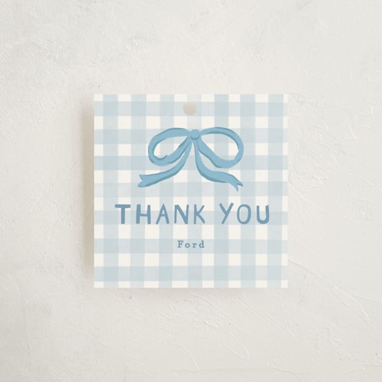 "Vintage goose" - Children's Birthday Party Favor Tags in Sky by Creo Study - Front