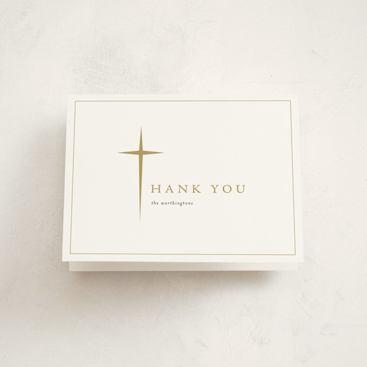 "Simple Faith" - Confirmation Thank You Cards in Mustard by fatfatin - Front