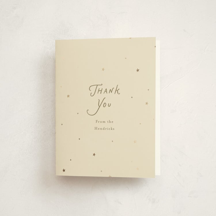 "celestine" - Foil-Pressed Baptism and Christening Thank You Cards in Cream by Ellen Schlegelmilch - Front