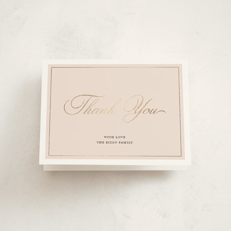 "Baptism" - Foil-Pressed Baptism and Christening Thank You Cards in Blush by Pixel and Hank - Front