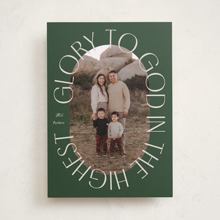 "Glory Oval" - Holiday Cards in Pine by Brianne Larsen - Front