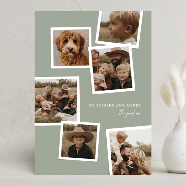 "Blessed Collage" - Holiday Cards in Fir by Olivia Williams - Front