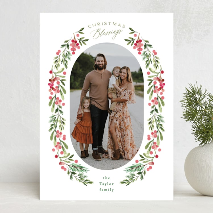 "Christmas Blessing Branches" - Holiday Cards in Gumdrop by Alethea and Ruth - Front