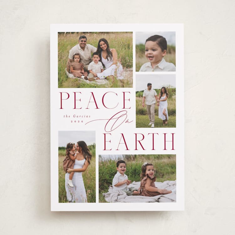 "Compose" - Holiday Cards in Holly Berry by Everett Paper Goods - Front