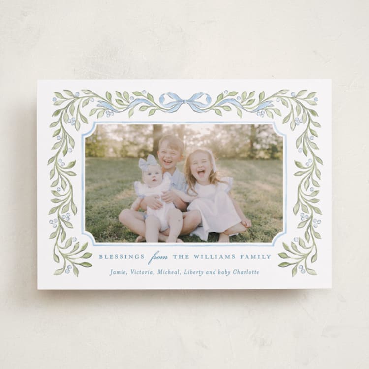 Vintage Garland Christmas Photo Cards
