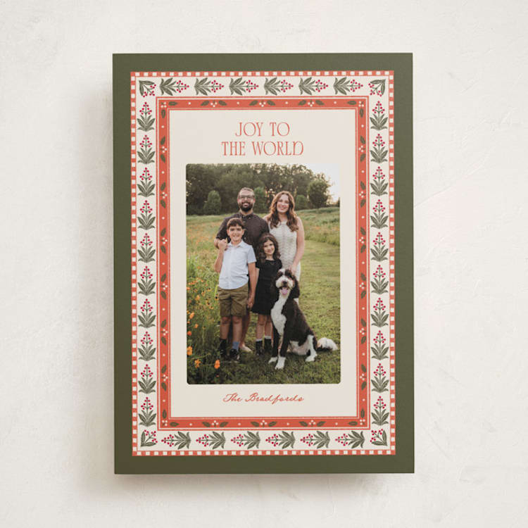 "Holly Border" - Holiday Cards in Mistletoe by Robert and Stella - Front