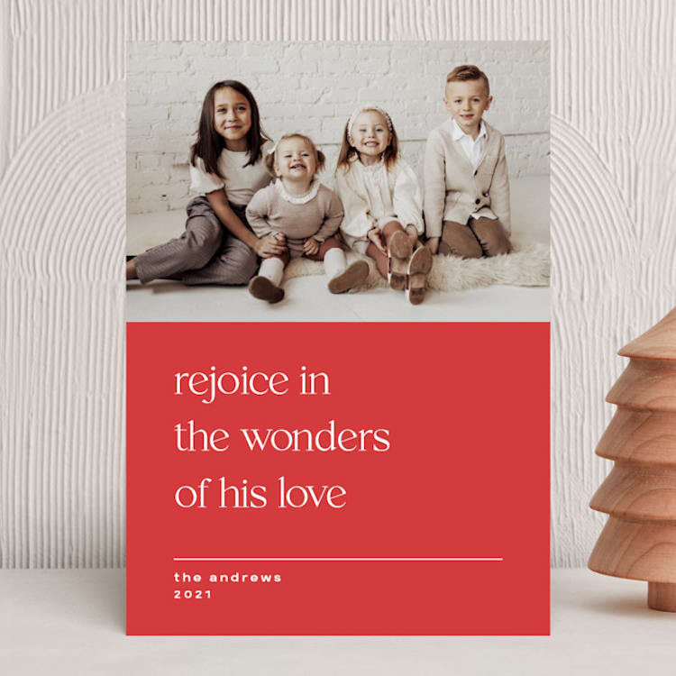 "color blocked wonder" - Holiday Cards in Candy Cane by Liz Conley - Front