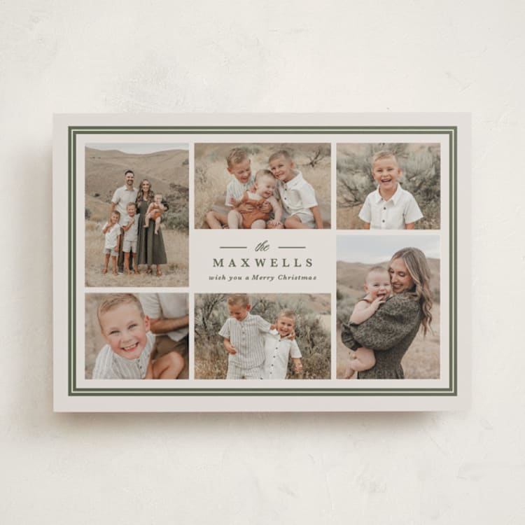 "Framed Name" - Holiday Cards in Pine by Brianne Larsen - Front