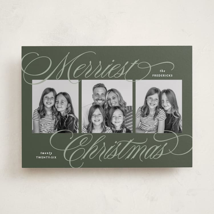 "Classical Trio" - Holiday Cards in Forest by Jackie Crawford - Front
