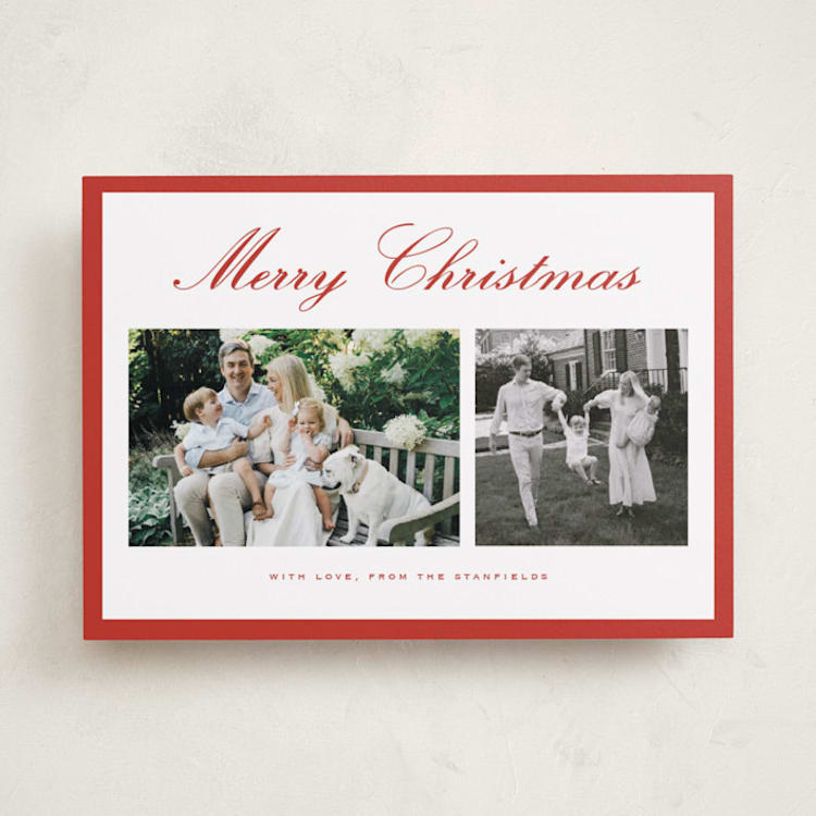 "merry traditions" - Holiday Cards in Poinsettia by Sara Hicks Malone - Front