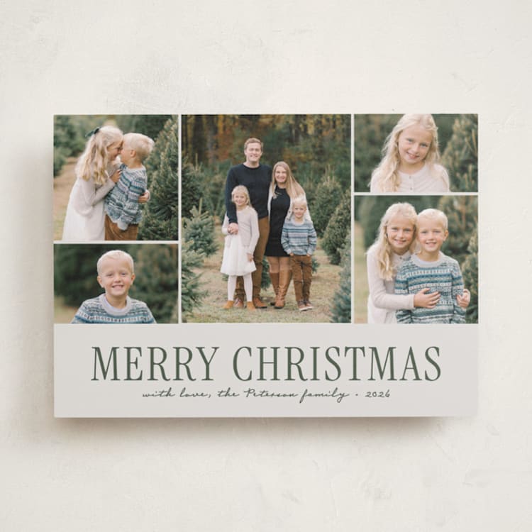 "Modern Five" - Holiday Cards in Pine by Brianne Larsen - Front