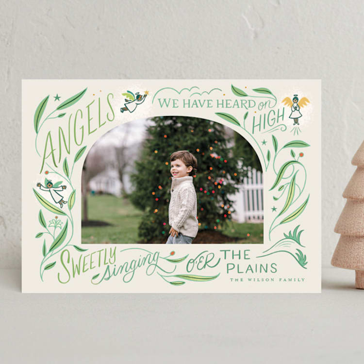 "Gloria!" - Holiday Cards in Wheat by Morgan Ramberg - Front