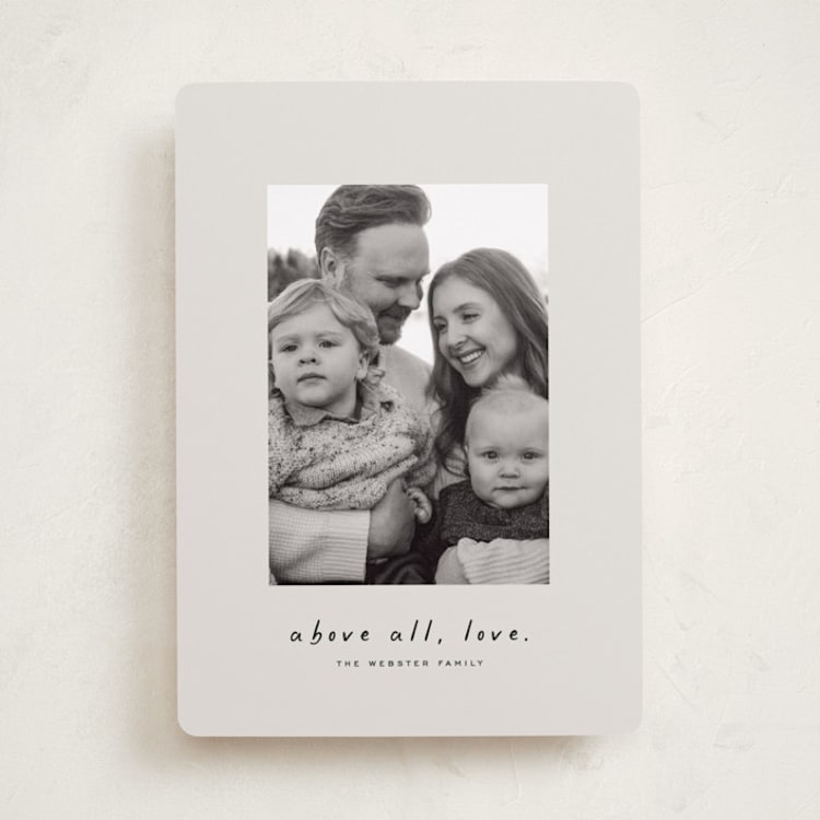 "Above all" - Holiday Cards in Newsprint by Lea Delaveris - Front