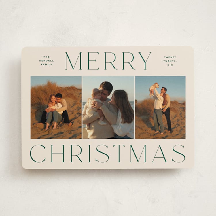 "Classy Trio" - Holiday Cards in Spruce by Ekko Studio - Front
