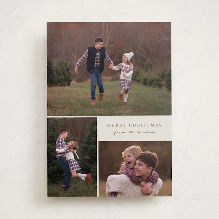 "Modern Simple" - Holiday Cards in Pine by Brianne Larsen - Front