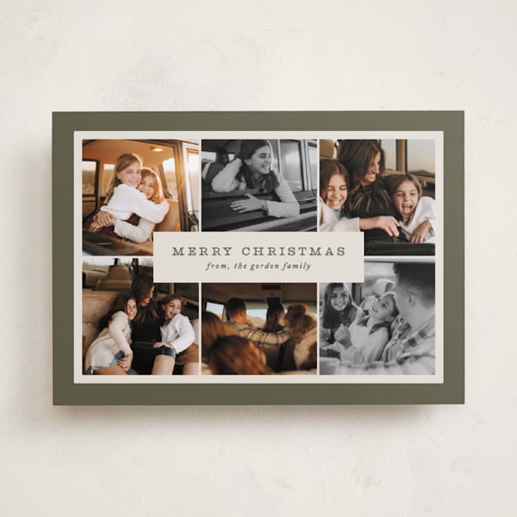"Bordering Six" - Holiday Cards in Pine by Brianne Larsen - Front