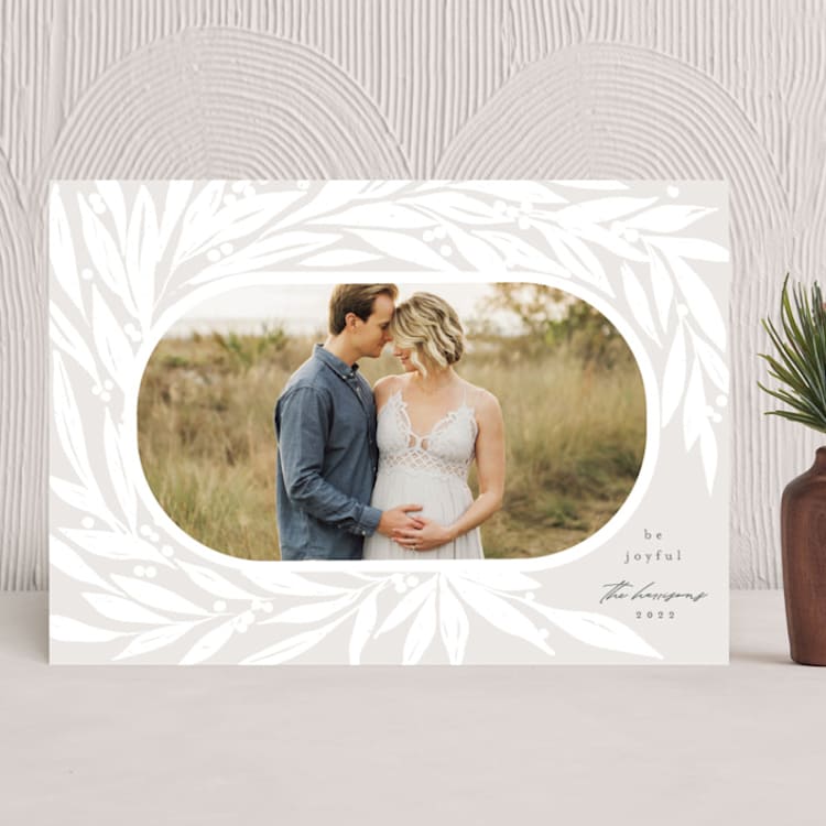 "Soft Wreath" - Holiday Cards in Dove by Heather Cairl - Front