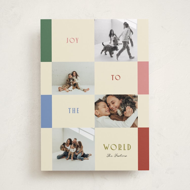 "Joy Collage" - Holiday Cards in Punch by Pixel and Hank - Front
