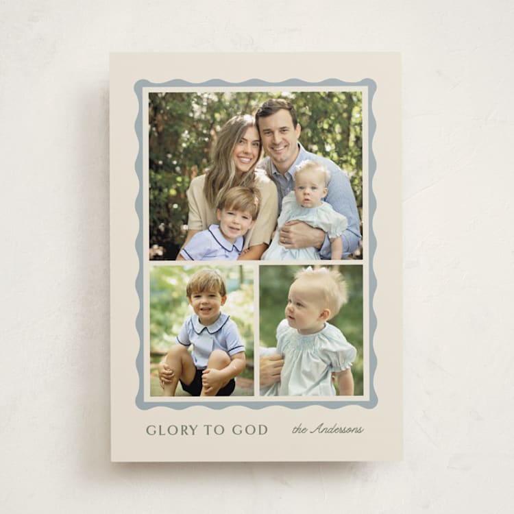 "Scalloped trio" - Holiday Cards in Blue Jay by Creo Study - Front