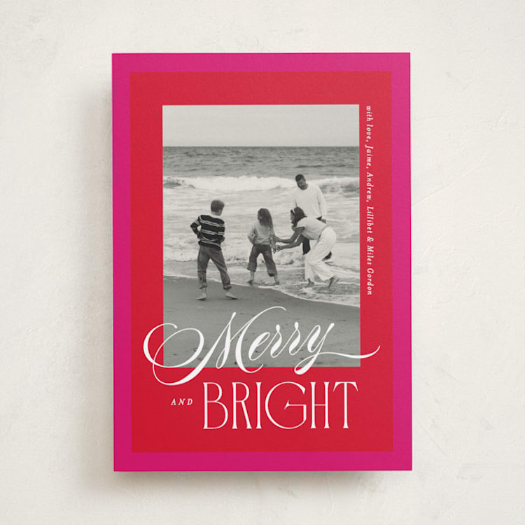 "bright frame" - Holiday Cards in Poinsettia by Owl and Toad - Front