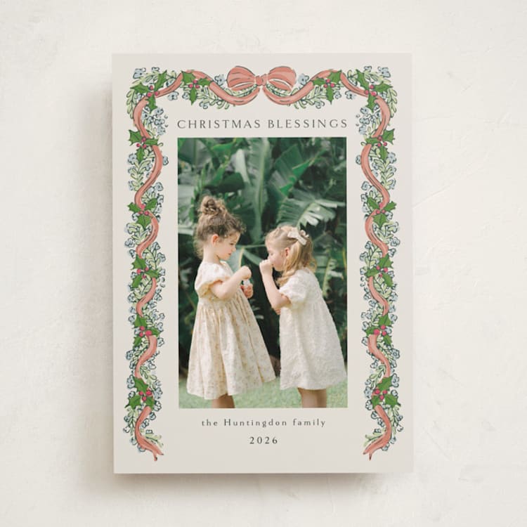 "Holiday garland frame" - Holiday Cards in Coral by Chris Griffith - Front