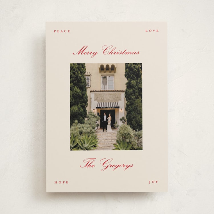 "Minimal Christmas" - Holiday Cards in Cherry by Pixel and Hank - Front
