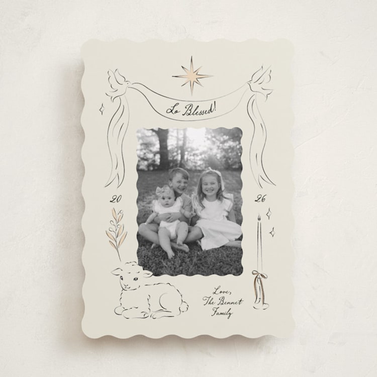 "A Holy Light" - Holiday Cards in Pearl by Helena Vitto - Front