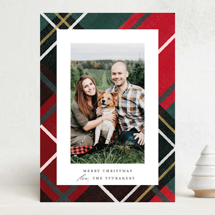"Classic Christmas Plaid" - Holiday Cards in Festive by Rebecca Durflinger - Front