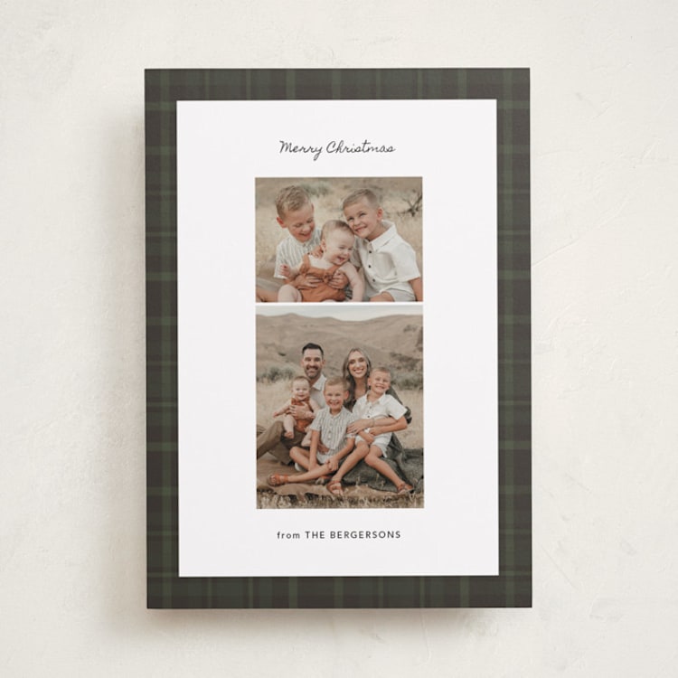 "Nostalgic Plaid" - Holiday Cards in Forest by Itsy Belle Studio - Front