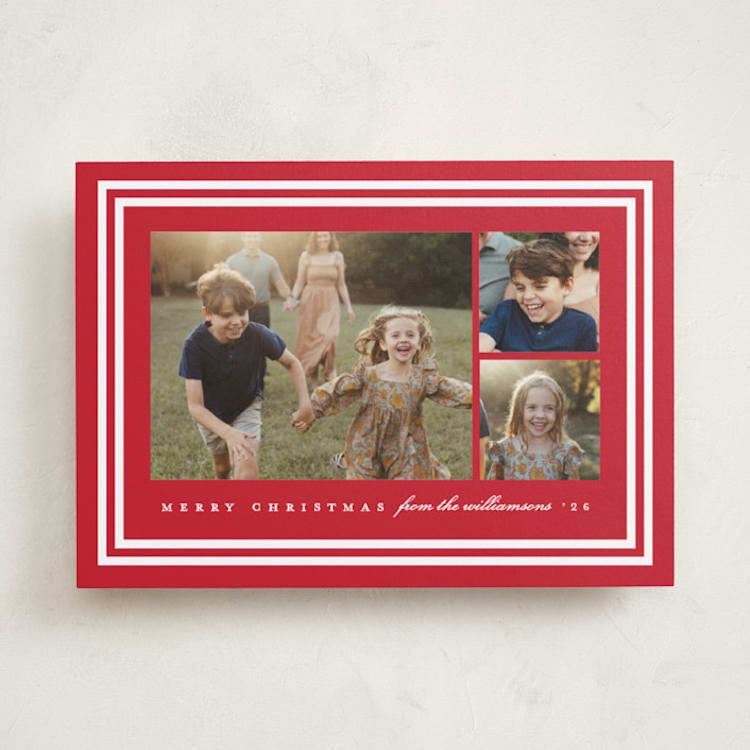 "Madison" - Holiday Cards in Poinsettia by Amy Kross - Front