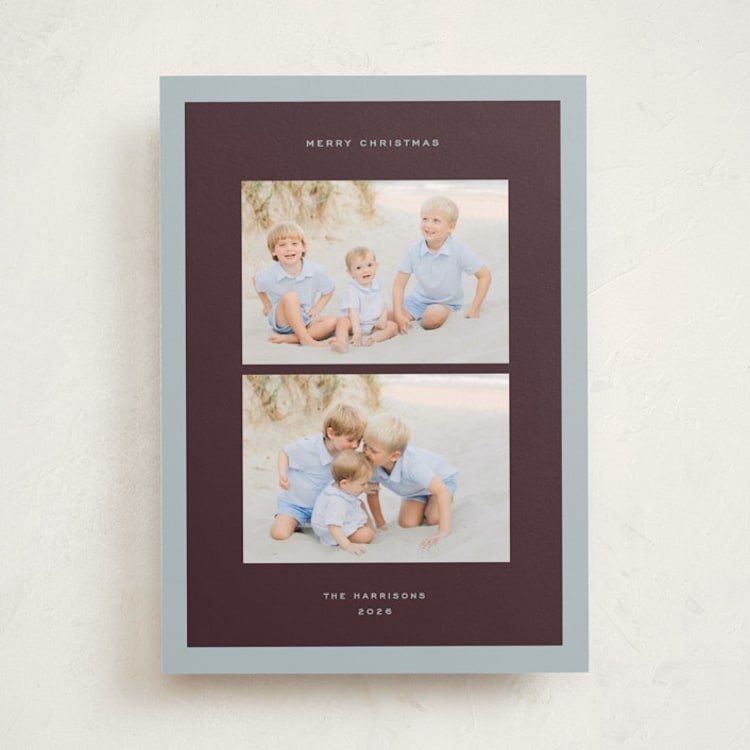 "In Stereo" - Holiday Cards in Plum by Snow and Ivy - Front