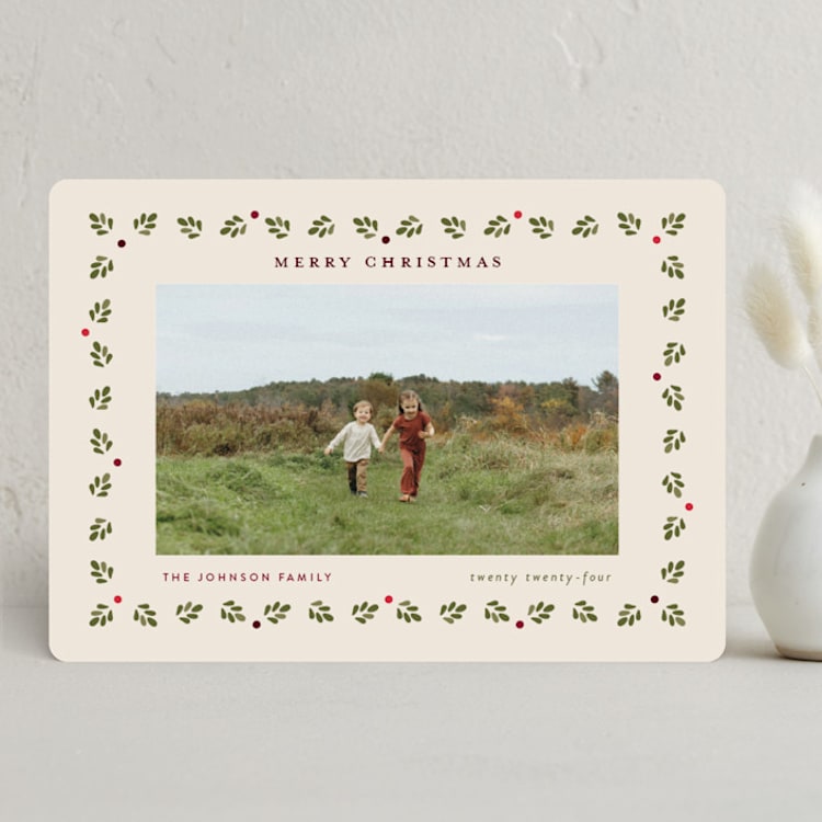 "Framed by Holly" - Holiday Cards in Vintage Holiday by Mandy Lee - Front