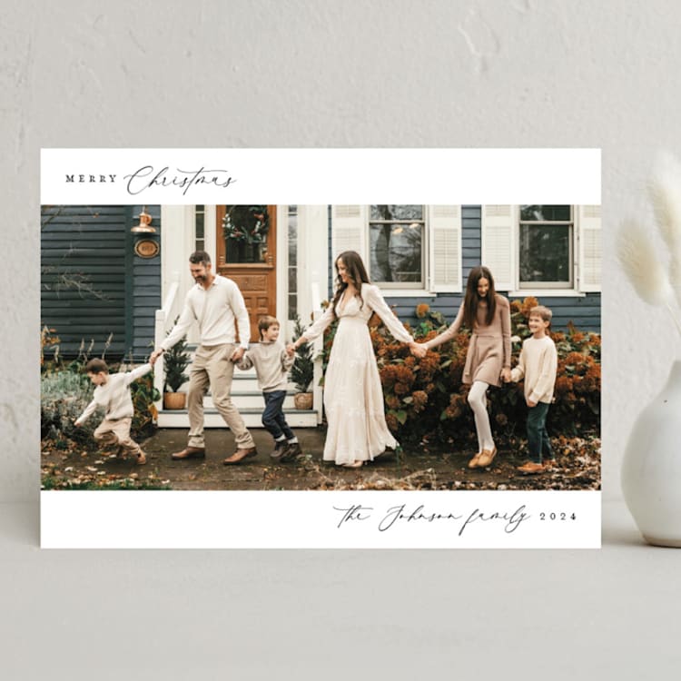 "Merry Memento" - Holiday Cards in Snow by Ashley Iwafuchi - Front