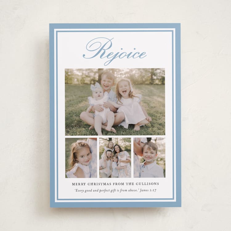 "rejouir" - Holiday Cards in Frost by Sara Hicks Malone - Front