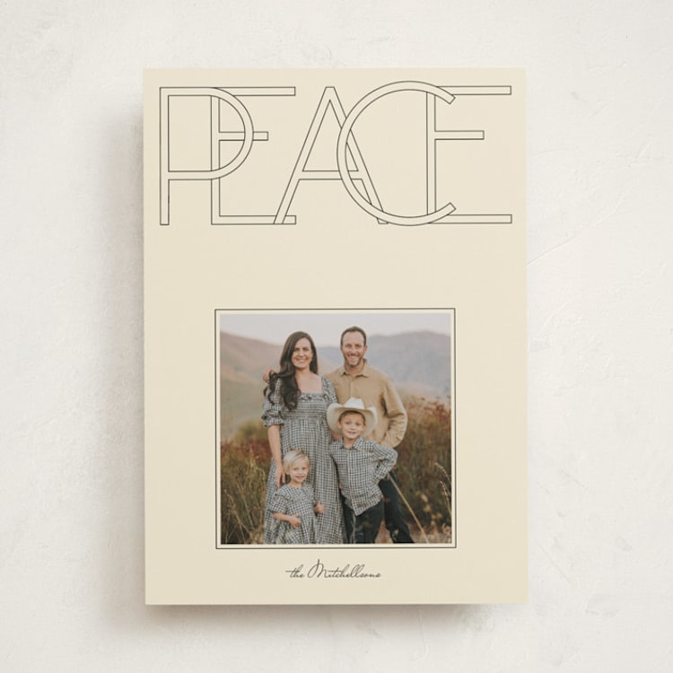 "Mod Peace" - Holiday Cards in Vanilla by Baumbirdy - Front