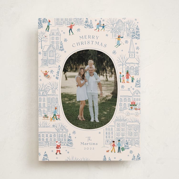 "Homeward bound" - Holiday Cards in Blue Spruce by Jennifer Wick - Front