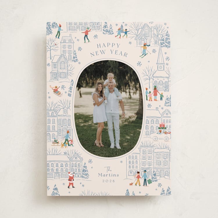 "Homeward bound" - Holiday Cards in Blue Spruce by Jennifer Wick - Front