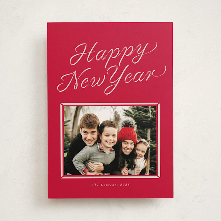 "frame ribbon" - Holiday Cards in Candy Cane by Vivian Yiwing - Front