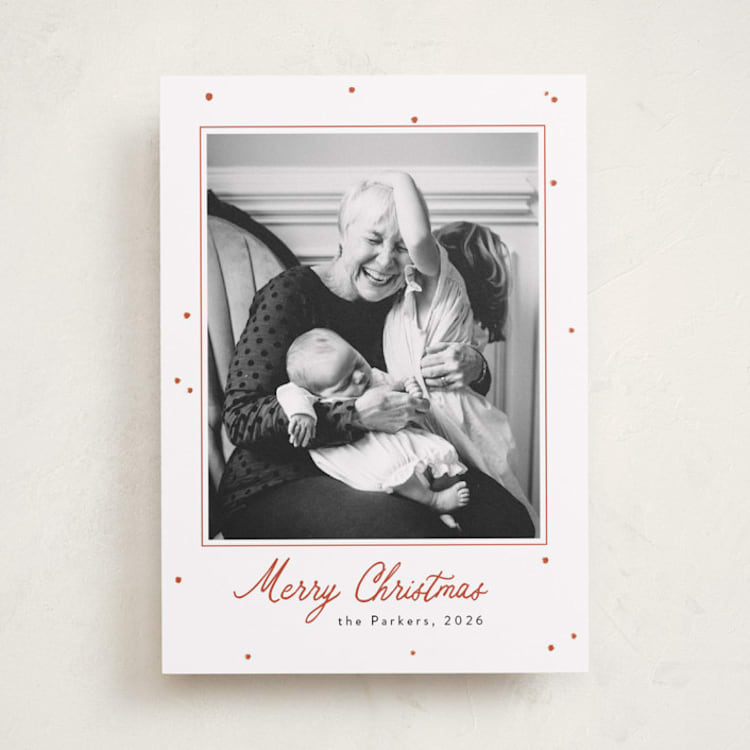 "Frosted Berries" - Holiday Cards in Cranberry by Lottie Aldarwish - Front