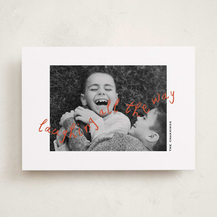 "Laughing" - Holiday Cards in Cider by Christie Garcia - Front