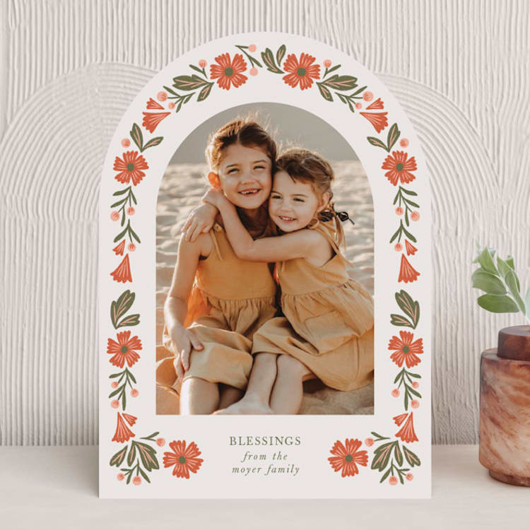 "Merry Arch" - Holiday Cards in Persimmon by Jen Owens - Front
