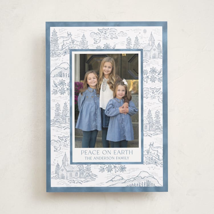 "Country Christmas" - Holiday Cards in Denim by Paper Sun Studio - Front