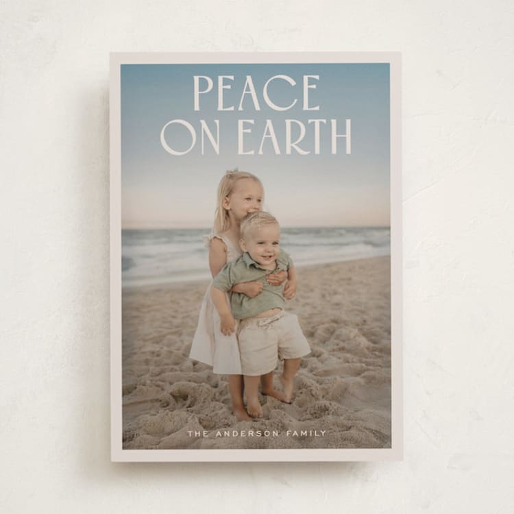 "Modern Peace" - Holiday Cards in Sand by Nicole Walsh - Front
