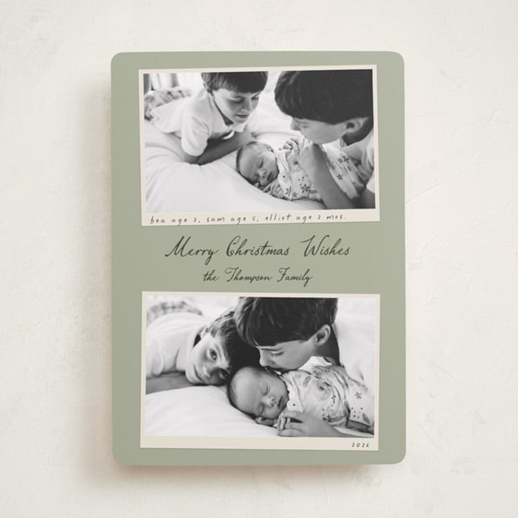 "Vintage Snapshots" - Holiday Cards in Evergreen by Ashlee Townsend - Front