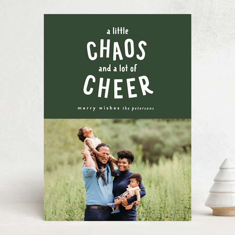 "Chaos and Cheer" - Holiday Cards in Pine by Laura Hankins - Front